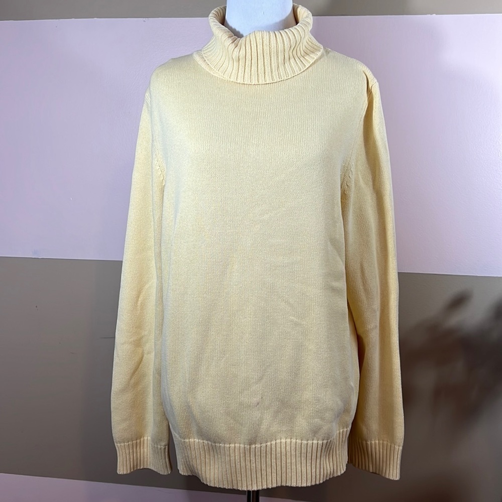 Croft & Barrow Yellow Turtleneck Sweater | Size XL